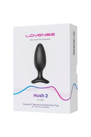 Анальная втулка LOVENSE Hush 2 (M), силикон, черная, 13,5 см