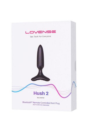 Анальная втулка LOVENSE Hush 2 (XS), силикон, черная, 12,1 см, ? 2,5 см