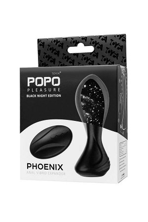 Надувная анальная вибровтулка POPO Pleasure by TOYFA Phoenix, силикон, черный, 13,5 см