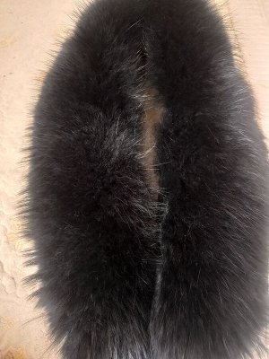 Натуральный мех на капюшон(Енот) Черный