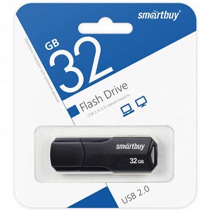 Smartbuy Флешка 32 Гб USB, карта-память (накопитель) CLUE Black 2.0 (SB32GBCLU-K)