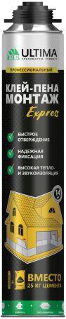 ULTIMA Express МОНТАЖ, строительно-монтажный клей-пена, 750 мл