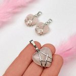 Кулон &quot;Сердце&quot; из Розового кварца