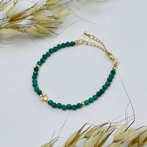 Браслет из Малахита со вставкой "Крест"