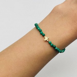 Браслет из Малахита со вставкой "Крест"