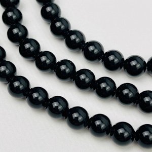 Бусины для украшений из черного Обсидиана (46 бусин)