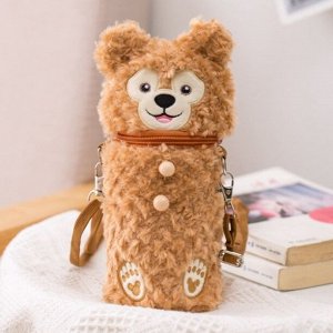 Плюшевая сумка для термоса (бутылки) "Duffy", теплоизоляционная, коричневый