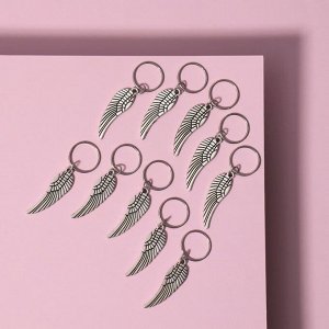 Queen fair Пирсинг для волос «Крылья», 4,1 × 1 см, 10 шт, цвет серебристый