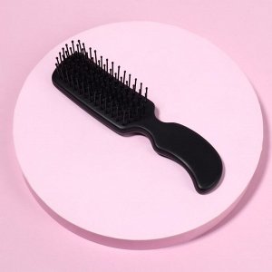 Расчёска-мини массажная, 3 × 13,8 см, цвет чёрный
