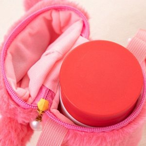 Мультяшная плюшевая сумка для термоса (бутылки) "Lotso", розовый