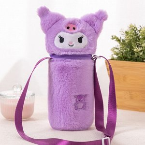 Мультяшная плюшевая сумка для термоса (бутылки) "Kuromi", фиолетовый
