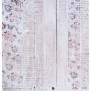 Бумага для скрапбукинга «Розовый шебби», 30,5 х 32 см, 180 г/м²