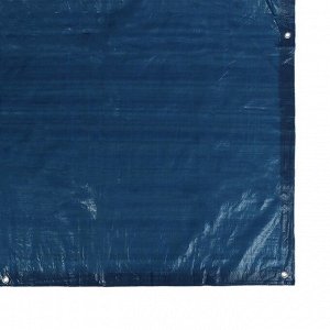 Тент защитный, 4x3 м, плотность 60 г/м², УФ, люверсы шаг 1, тарпаулин, синий