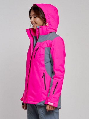 Горнолыжная куртка женская зимняя розового цвета 3310R