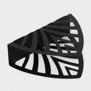Салфетница Доляна «Пирамида»,12,5x4x9 см, цвет чёрный