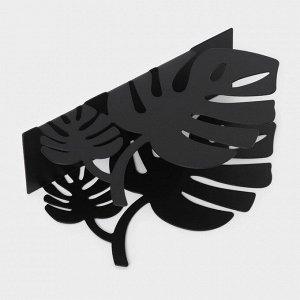 Салфетница «Листья», 13x4x7,5 см, цвет чёрный