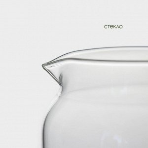 Чайник заварочный стеклянный с бамбуковой крышкой BellaTenero «Эко», 400 мл, 13,5?10?10,5 см
