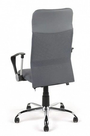 Офисное компьютерное кресло  Н-935 на колесах в сером цвете на хромированной крестовине выполненное в ткани со спинкой из сетки. Нагрузка до 120 кг