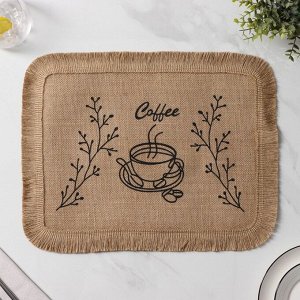 Салфетка сервировочная на стол Доляна Coffee, 40x30 см, бежевая