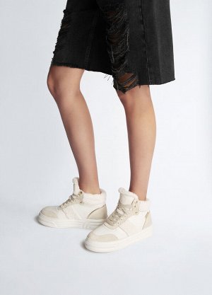 Кожаные баскетбольные кеды с эффектом утеплённых LIU JO Shoes