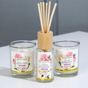 Набор свечей с диффузором «Цветочное настроение», аромат лаванда, 20 х 12,5 х 5 см
