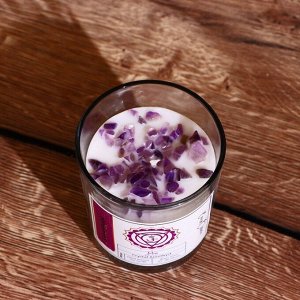 Свеча соевая «7 чакр», с кристаллами, 200 г, Сахасрара