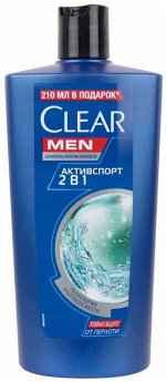 Clear шампунь против перхоти для мужчин 2 в 1 активспорт 610мл