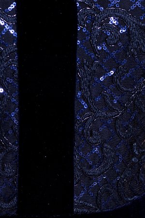Платье 200 "Велюр кружево", темно-синий