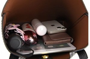 Комплект: сумка-шопер вместительная из натурал. кожи + сумка-мессенджер на плечо, черный
