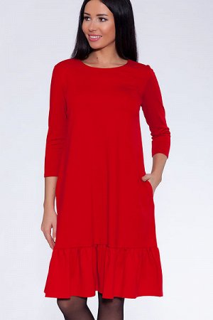 Платье 291 "Однотонный трикотаж", красный