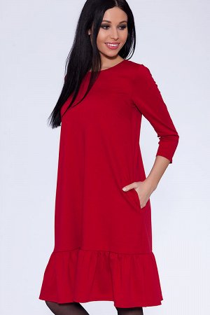 Платье 291 "Однотонный трикотаж", бордовый
