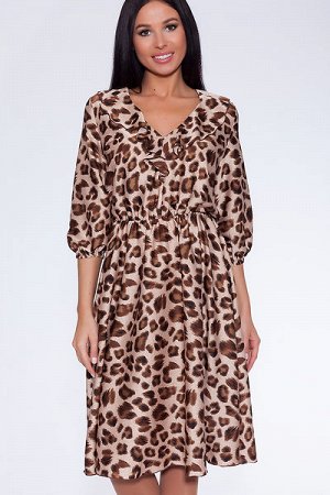 Платье 409 "Шелк", леопард