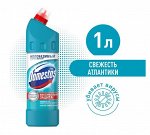 Domestos Свежесть Атлантики, чистящий гель для унитаза, защита от бактерий и вирусов 1 л