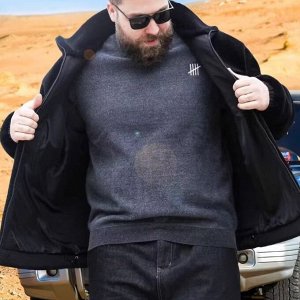 Мужская куртка-толстовка из шерпы, с воротником-стойкой, темно-серый