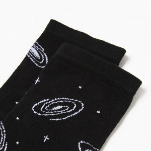 Носки женские MINAKU «Космос», цвет чёрный, (25 см)