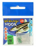 Крючок JpFishing Wakasagi №16 (10 шт, ушко, green)