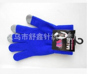 Перчатки Тонкие демисезонные перчатки, единый размер 22 см, серые пальчики для набора на сенсорных экранах телефонов.