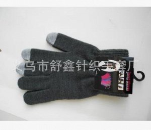 Перчатки Тонкие демисезонные перчатки, единый размер 22 см, серые пальчики для набора на сенсорных экранах телефонов.