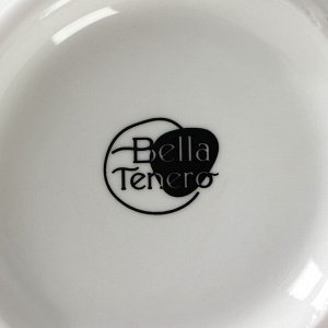 Сахарница BellaTenero, 500 мл, на бамбуковой подставке, фарфор, белая