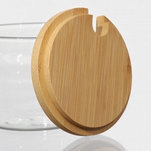 Набор банок стеклянных для сыпучих продуктов с ложками на бамбуковой подставке BellaTenero «Эко. Грани», 3 предмета: 295 мл, 30?10?13 см