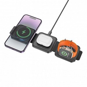 Беспроводное зарядное устройство Hoco 3 in 1 Folding Magnetic Wireless Fast Charging