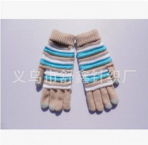 Перчатки Теплые перчатки, единый размер 22 см, серые пальчики для набора на сенсорных экранах телефонов.