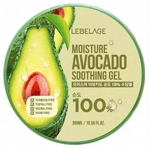Гель для лица и тела с маслом авокадо многофункциональный LEBELAGE MOISTURE AVOCADO SOOTHING GEL 100% 300мл