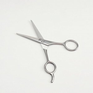 Ножницы парикмахерские с упором, лезвие — 4,5 см, цвет серебристый