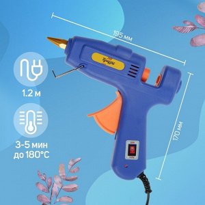 Клеевой пистолет ТУНДРА, переключатель мощности 60/100 Вт, 220 В, антикапля, 11 мм