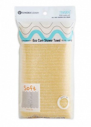 CLEAN&BEAUTY Мочалка для душа (25х100) Eco Corn Shower Towel 1шт
