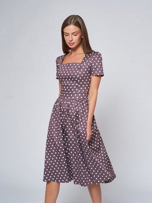 1001 Dress Платье бежевое в горошек в ретро-стиле