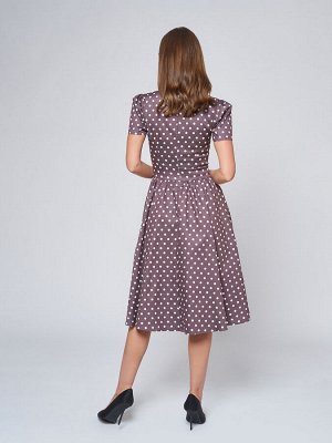 1001 Dress Платье бежевое в горошек в ретро-стиле