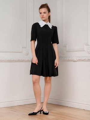 1001 Dress Платье длины мини черное с кружевным воротничком