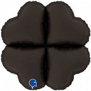 Шар-подставка для шаров 24"/61 см, фольга "Сердце", черный (GRABO), инд. уп.